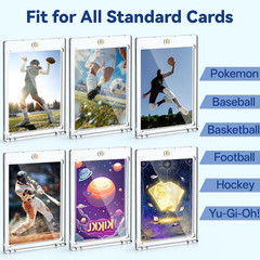 100 Pt Magnetic Card Holders, 30Ct One Card Touch Holder Clear Protectors Plasti