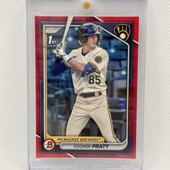 2024 Bowman Cooper Pratt 1st Bowman Red /5 #BP-137 Milwaukee Brewers Prospect