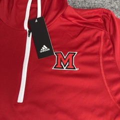 BNWT Adidas Miami RedHawks Pullover Zip Hoodie Adult Large Red Lightweight