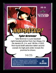 2026 Leaf Vivid Tyler Bremner Animated Prismatic Teal #/25 #AB-36