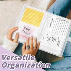 2 Pack 3×5 Index Card Holders with 400 Pockets, Plastic Sleeves, Organizer for