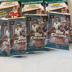 7 Packs Lot- (3) 2025 Prizm Value Fat Pks, 4) Topps Chrome Fanatics Mega Box Pks