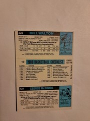 1980-81 Topps Bill Walton, Bob Lanier, George McGinnis #222-10-121