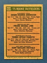 1975 Topps Rookie Outfielders Fred Lynn Rookie Card #622 Boston Red Sox