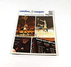 1972-73 Kentucky Colonels at Carolina Cougars ABA Basketball Playoff Program