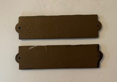 Lot of (2) Man Cave Cast Iron Signs: Bears & Packers Colors – 8&Prime; x 2.5&Prime;