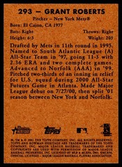 2001 Bowman Heritage #293 Grant Roberts – NM+