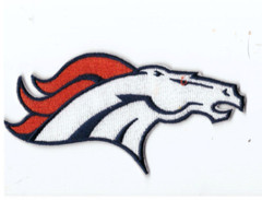 New 2 1/2 x 4 1/2&Prime; Denver Broncos Iron on Patch Free Ship