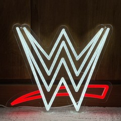 WWE Logo LED Neon Wall Sign USB Powered Light World Wrestling Entertainment NEW