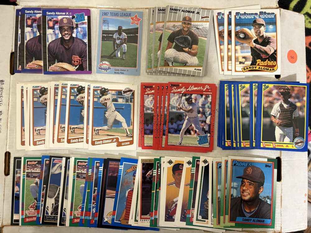 Sandy Alomar Jr (100) MLB Baseball Cards Lot Base RCS 1990-92 Indians Collection