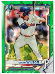 ETHAN WILSON 2021 Bowman Draft Sapphire #BDC-140 Rookie GREEN /50 1st RC SP!
