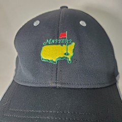 Masters Hat Mens Black Yellow Embroidered Logo Strapback American Needle