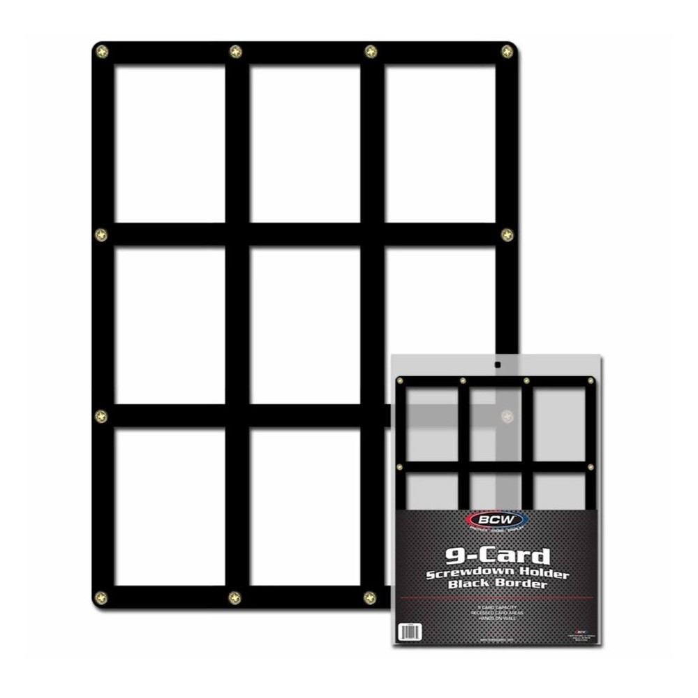BCW 9-Card Black Border Frame Screwdown Holder Sports Wall Display Case Storage
