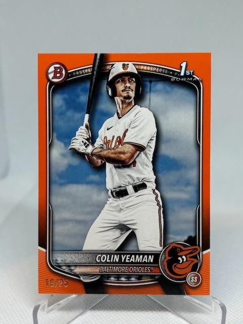 2025 Bowman Draft #BD-47 Colin Yeaman Orange Border #/25