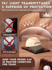 Hat Display Case, Clear Acrylic Baseball Cap Display Box Stand, UV Pro…