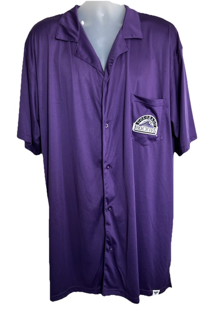 Colorado Rockies Fanatics Branded Purple BUTTON FRONT COLLARED SHIRT JERSEY XLT