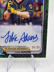 2024 Bowman Chrome 1st Prospect Luke Adams Green Grass Refractor Auto /99 RC