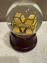 University of Michigan Wolverines Musical Snow Globe Football Champions Sports