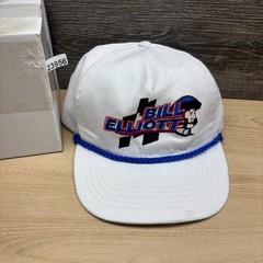 Vintage Bill Elliott Hat Cap Snap Back White Rope NASCAR Racing Awesome Bill USA