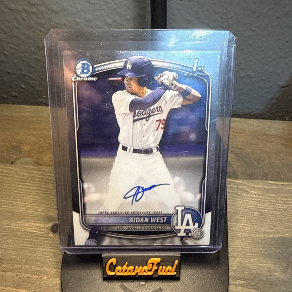 2025 Bowman Draft Aidan West 1st Chrome On Card Auto LA Dodgers Prospect