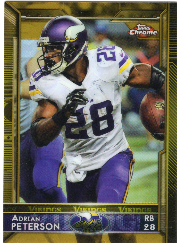 2015 Topps Chrome Adrian Peterson GOLD Refractor Mini /10 VIKINGS HOF