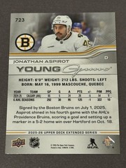 Upper Deck 2025-26 Extended Series Jonathan Aspirot Young Guns #723 RC