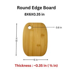 Set of 24, Bulk Mini Bamboo Cutting Boards with Hole – 8×6&Prime; 8X6&Prime;, Natural