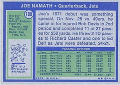 JOE NAMATH 72### BUY 5 GET 1 FREE ### or 30% OFF 12 OR MORE