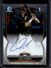 Cole Foster 2023 Bowman Draft Chrome #CDA-CF 1st Prospect Auto #