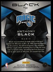 Anthony Black – 2023-24 Panini Black #61 Rookie Card (RC) FREE SHIPPING!!