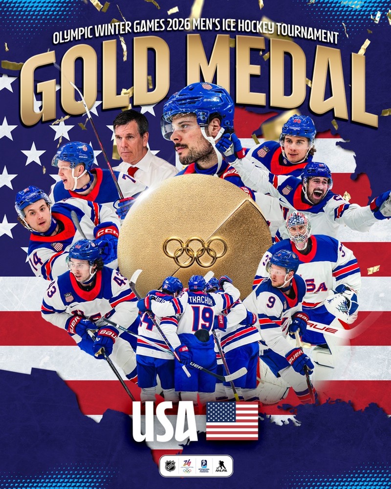 US MENS HOCKEY OLYMPIC GOLD MEDAL 8X10 GLOSSY PHOTO USA TEAM PHOTO