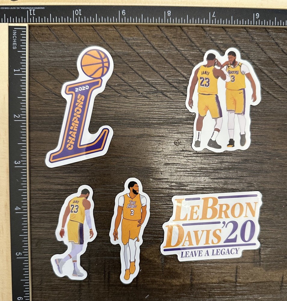 Los Angeles Lakers Theme 4-Pack NBA Stickers For Laptop/Skt Board/Bike
