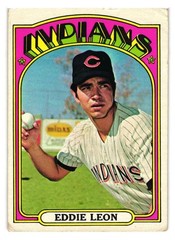 1972 Topps Baseball set HIGH #721 Eddie Leon VG+ Cleveland Indians Free Shipping