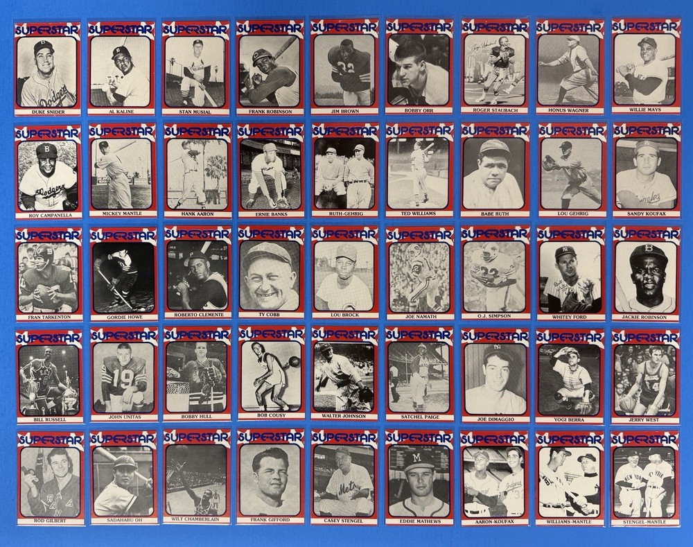 1982 TCMA Superstar *Series 2* Complete Set 46-90 Ruth, Gehrig, Dimaggio, Mantle