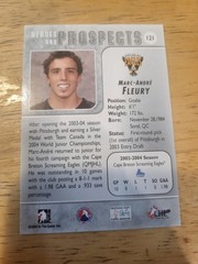 2004-05 In the Game Heroes and Prospects – Marc-Andre Fleury #121