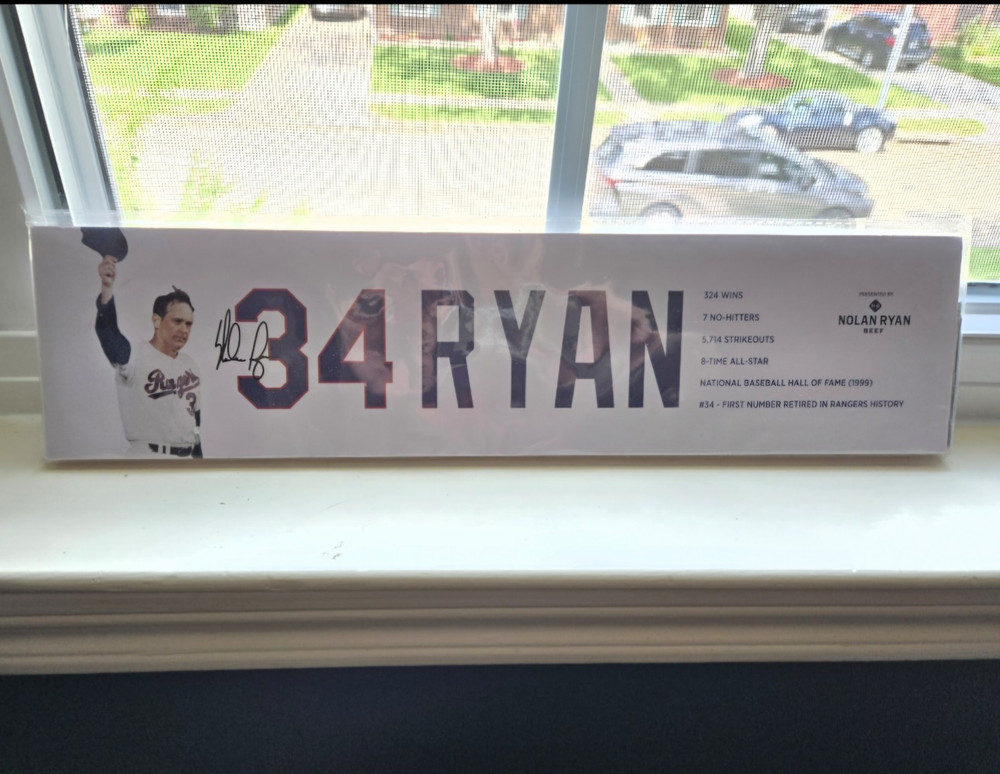 Nolan Ryan Texas Rangers #34 Sign MLB Baseball White/Blue/Red