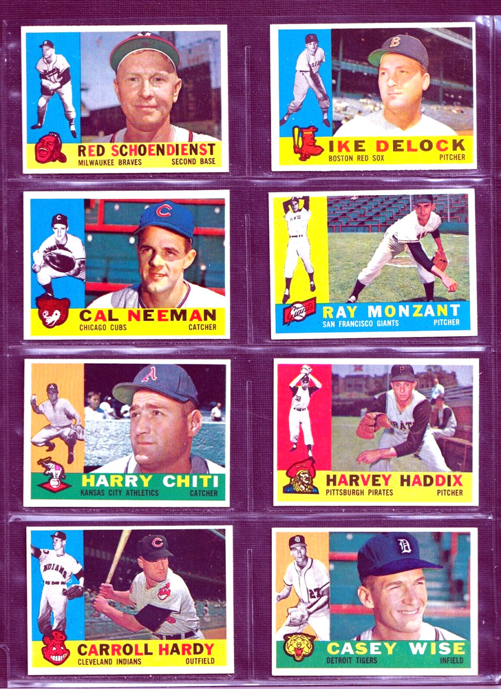 1960 Topps Lot of 8 #335 336 337 338 339 340 341 342 No Creases EX-EX+ B36