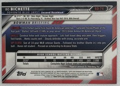 2016 Bowman Draft #BD-74- Bo Bichette Rookie Rc 1st Bowman.