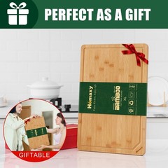Homaxy Extra Large Organic Bamboo Cutting Boards for 18&Prime;L x 12&Prime;W, Natural