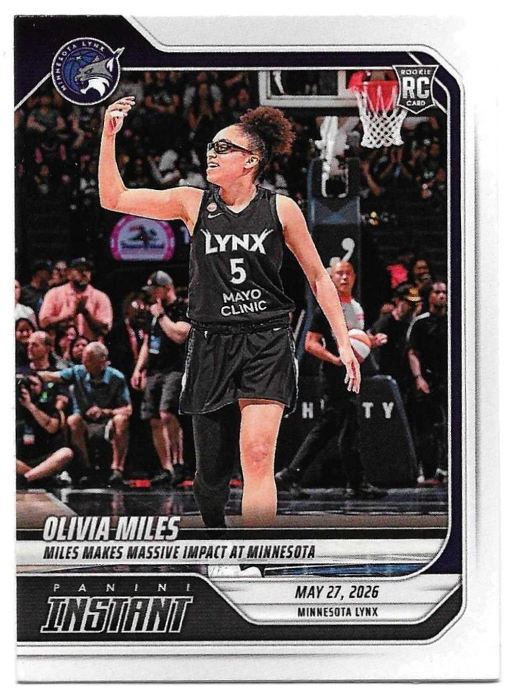 Olivia Miles ROOKIE 2026 Panini Instant WNBA #97 SP /356 Minnesota Lynx