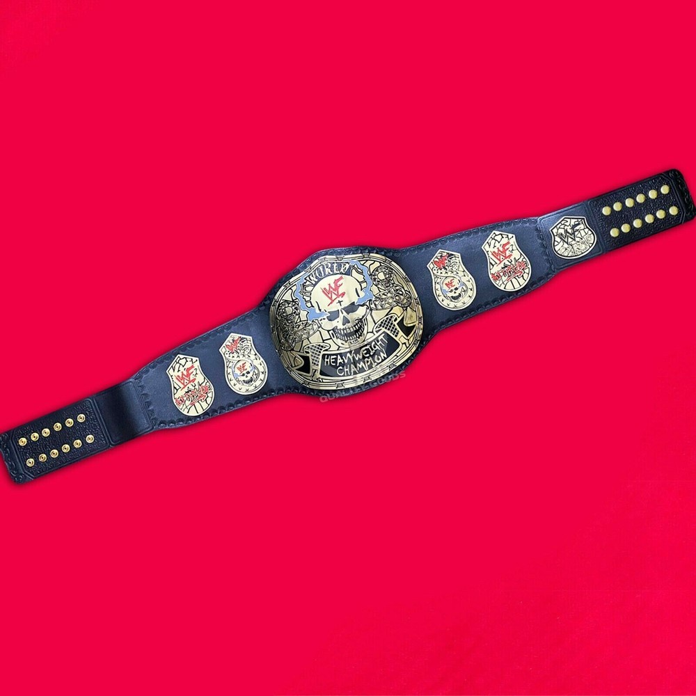 WWF SMOKING SKULL WORLD HEAVYWEIGHT CHAMPIONSHIP BELT 2MM BRASS ADULT SIZE