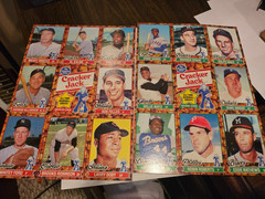 1982 Cracker Jack – All Time Baseball Greats Uncut Sheets – Mantle/Aaron/Mays