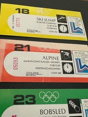 Lot of 3, Lake Placid Winter Olympics 1980 ticket stubs Ski, Bobsled , Alpine