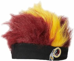 NFL Washington Redskins Fuzzy Hair Hat Wig Beanie Head Band Tailgate Party Fuzz