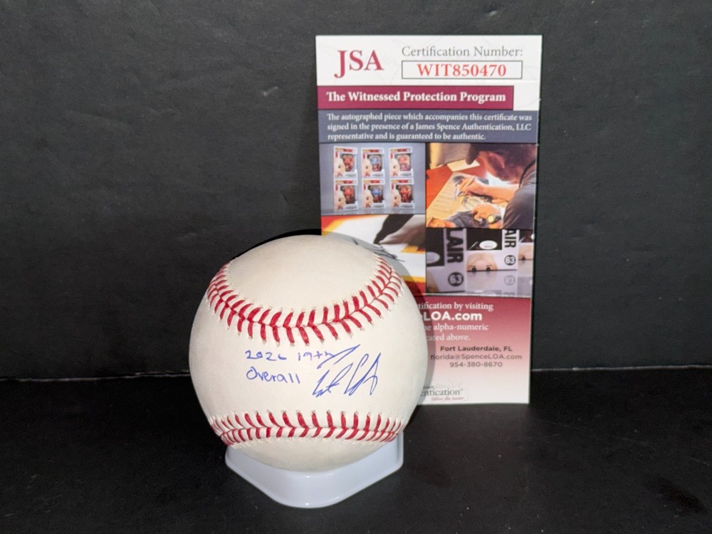 Pete Crow Armstrong Cubs Auto Signed MLB Baseball JSA COA 2020 19th Overall