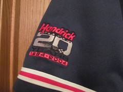 JEFF GORDON Racing Baseball Jersey, Navy Blue, Red and White Striping, L