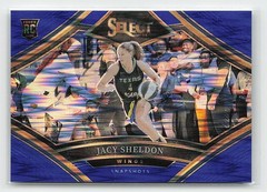 2024 Panini Select WNBA #25 Jacy Sheldon Snapshots Prizms Blue Rookie Flash #/99