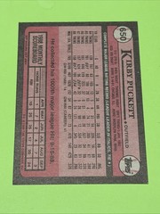 1989 Topps #650 Kirby Puckett Minnesota Twins Misprint on DOB