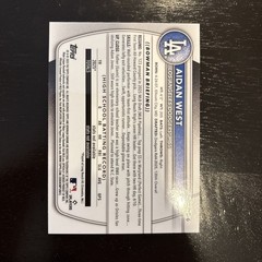 2025 Bowman Draft – Chrome Aidan West #BDC-6 Purple Refractor /250 (RC)