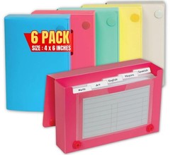 1Intheoffice 4X6 Index Card Holder Poly Index Card Case/Box Assorted Colors 5